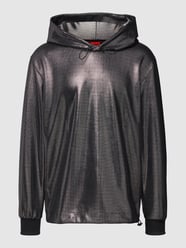 Hoodie mit Allover-Muster Modell 'Descolar' von HUGO Grau / Schwarz - 44
