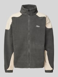 Regular Fit Fleecejacke mit Label-Stitching Modell 'WILLETT' von Pegador Grau - 39