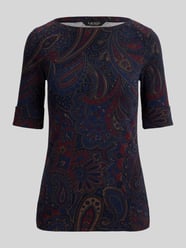 Slim fit t-shirt van katoenmix van Lauren Ralph Lauren - 4