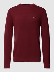 Strickpullover mit Label-Stitching von Gant Bordeaux - 17