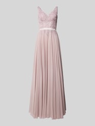 Abendkleid mit Spitzenbesatz von Mascara Pink - 46