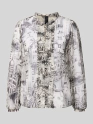 Regular fit blouse met ruches van Marc Cain Beige - 4