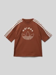 T-Shirt mit Label-Print von adidas Originals Braun - 7