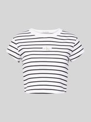 T-Shirt mit Label-Patch von Calvin Klein Jeans Weiß - 5