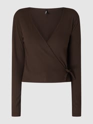 Cropped Longsleeve in Wickel-Optik Modell 'Emma' von Only Braun - 44