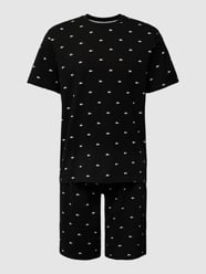 Pyjama mit labeltypischem Allover-Print von Lacoste Schwarz - 43