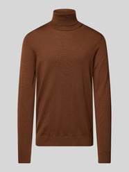 Rollkragenpullover aus reiner Schurwolle mit Teilungsnähten von JOOP! Collection Braun - 37