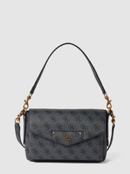 Handtasche mit Allover-Logo-Muster Modell 'BRENTON' von Guess Grau / Schwarz - 38