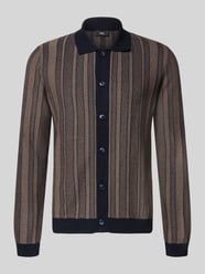 Slim fit gebreid jack met platte kraag, model 'Cijanni' van Cinque - 7