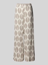 Wide Leg Stoffhose mit Webmuster von Apricot Beige - 47