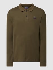 Poloshirt van biologisch katoen met lange mouwen van Paul & Shark Groen - 6
