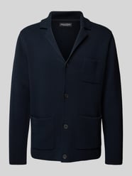 Regular Fit Strickjacke in schwerem Milano-Strick von Marc O'Polo Blau - 19