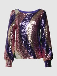 Blouse met all-over pailletten, model 'Pia' van FABIENNE CHAPOT Paars - 29