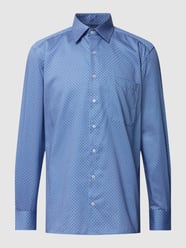Comfort Fit Business-Hemd mit Allover-Muster von Eterna Blau - 21