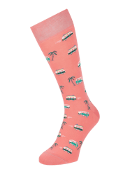 Sokken met stretch, model 'Ibiza'  van Von Jungfeld Roze - 10