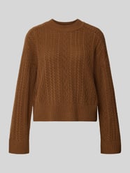 Strickpullover aus Lanawolle mit Zopfmuster von windsor. - 1
