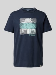 T-Shirt mit Motiv-Print von Lerros Blau - 3