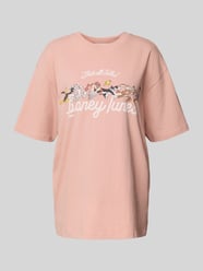 Oversized T-Shirt mit Motiv-Print von Review Pink - 25