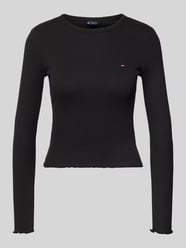 Bluzka z długim rękawem o kroju slim fit z mieszanki bawełny od Tommy Jeans - 9