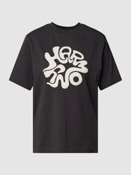 T-shirt van biologisch katoen met statementprint, model 'HARMONY' van CATWALK JUNKIE Grijs / zwart - 34