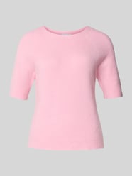 Sweter z dzianiny z prążkowanymi wykończeniami od Rich & Royal Fuksjowy - 13