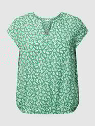 PLUS SIZE blouseshirt van viscose met bloemenmotief van Tom Tailor Plus Groen - 43