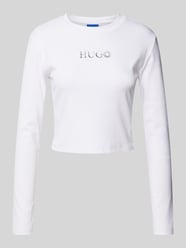 Cropped Longsleeve mit Rundhalsausschnitt Modell 'Della' von Hugo Blue Weiß - 14