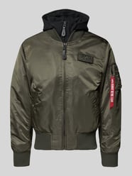 Bomberjacke mit Kapuze und Label-Stitching von Alpha Industries - 18