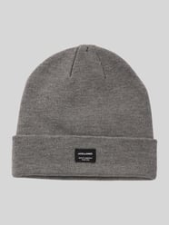 Beanie mit Label-Patch Modell 'DNA' von Jack & Jones Grau - 36