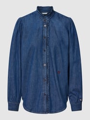 Bluzka jeansowa z falbanami model ‘EDEN’ od Tommy Hilfiger Niebieski - 43
