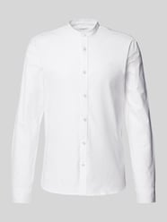 Slim Fit Freizeithemd mit Stehkragen Modell 'Oxford' von Lindbergh Weiß - 5