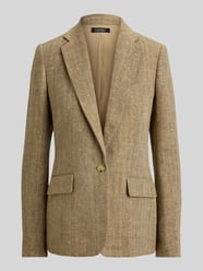 Krój slim fit krótki blezer z czystego lnu od Lauren Ralph Lauren - 31