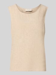 Top aus Leinen-Mix mit Rundhalsausschnitt Modell 'Lava' von FREE/QUENT Beige - 46