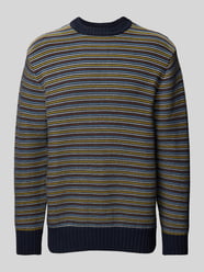 Strickpullover mit Rundhalsausschnitt von Knowledge Cotton Apparel Blau - 38