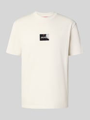 regular fit T-shirt van puur katoen model 'DUMEON' van HUGO Beige - 7