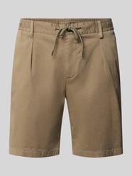straight fit short met bandplooien van Profuomo - 12