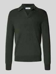 Gebreide pullover van scheerwol met platte kraag en V-hals van GRAN SASSO - 19