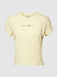 T-shirt met labelprint van Tommy Jeans Geel - 42