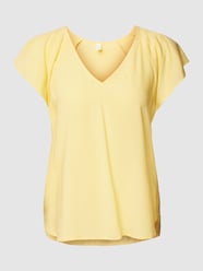 Blouseshirt van viscose met V-hals van QS by s.Oliver Geel - 31