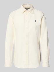 Slim fit overhemdblouse van corduroy met labelstitching van Polo Ralph Lauren Beige - 37