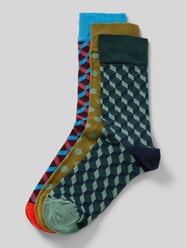 Sokken met motiefstitching in een set van 3 paar, model 'Dicing Around' van DillySocks - 43