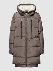 Gewatteerde lange jas met capuchon, model 'ONLNORA' van Only Bruin - 42