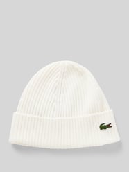 Czapka beanie z imitacji dzianiny od Lacoste Czerwony - 46