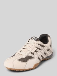Sneakersy z mieszanki skóry z detalem z logo model 'Snake' od Geox - 9