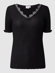 T-shirt met zijde, model 'Maya' van Saint Tropez Zwart - 40