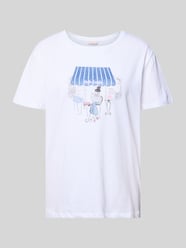 T-Shirt mit Motiv und Ziersteinbesatz von Liu Jo White - 15