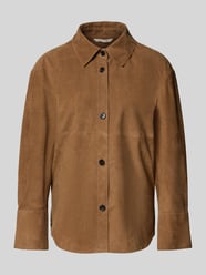 Relaxed Fit Lederhemd aus weichem Ziegenvelours von Marc O'Polo - 13