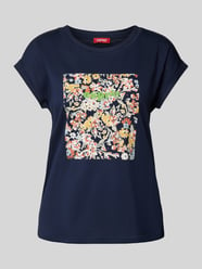 T-Shirt mit Label-Print von Esprit Blau - 3