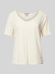 T-Shirt mit abgerundeter V-Ausschnitt von Scotch & Soda Beige - 5