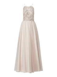 Abendkleid mit Pailletten-Besatz von Unique Weiß - 47